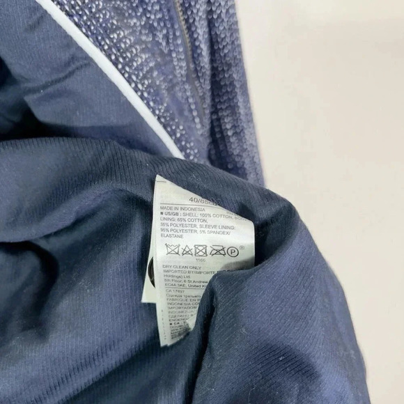 Banana Republic Cotton Tweed Heatherd Blue Military Jacket - Picture 13 of 16